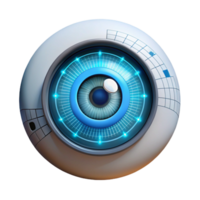 extraordinary creative A single human eye with a HUD interface projected over the iris, displaying complex data visualizations, dimly lit, realistic style 4K png