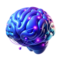 magnificent classic A holographic projection of a human brain rotating slowly, intricate neural networks pulsing with light, dark blue and purple lighting, abstract style high resolution png