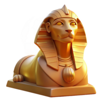 beautiful vintage A wise Sphinx, its enigmatic gaze fixed on the horizon, bathed in the warm, golden light of dawn, in a stylized, Art Deco style premium png