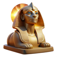 wonderful classic A wise Sphinx, its enigmatic gaze fixed on the horizon, bathed in the warm, golden light of dawn, in a stylized, Art Deco style premium png