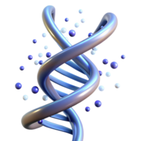 wonderful modern A DNA strand spiraling upwards, composed of glowing particles, dark background, scientific visualization style detailed png