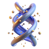 magnificent minimalist A DNA strand spiraling upwards, composed of glowing particles, dark background, scientific visualization style detailed png
