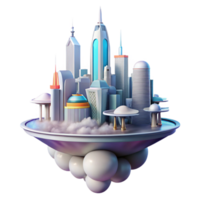 extraordinary artistic A futuristic city floating among the clouds, sleek architecture, soft pastel lighting, utopian style premium png