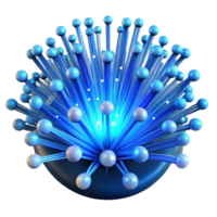 beautiful classic A complex network of fiber optic cables transmitting data, illuminated by pulsating, blue light, abstract art style original png
