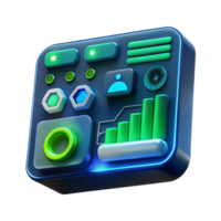 stunning rustic A close-up of a futuristic computer interface displaying complex data visualizations, illuminated by green and blue light, user interface design style original png