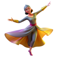 impressive vintage Portrait of a dancer in a flowing costume, striking a graceful pose, illuminated by theatrical lighting, in a dance photography style high quality png