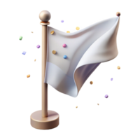 magnificent rustic Waving Flag on Flagpole Isolated authentic png