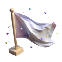 impressive rustic Waving Flag Side View Transparent Background high resolution png