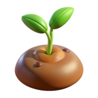 impressive minimalist A sprouting seed pushing through the soil, close-up, warm lighting, realistic style genuine png