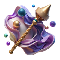 magnífico rústico ondulado Magia funcionários com brilhando gorjeta transparente fundo detalhado png