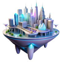 dramatic minimalist Futuristic floating city, sleek white buildings connected by glowing bridges, vibrant neon lights, cyberpunk style, digital art original png