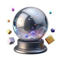 elegant modern Whispering Walls Crystal Ball Mystical Object Transparent Background png