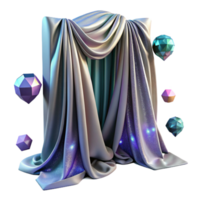 dramatic abstract Whispering Walls Curtain Draped Fabric Isolated Element professional png
