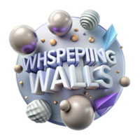 serene modern Whispering Walls Graphic with Grunge Effect Isolated png