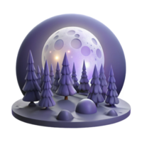 serene modern A full moon illuminating a forest, mystical lighting, ethereal style 4K png