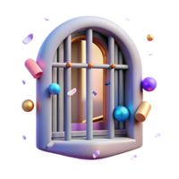 impressive minimalist Whispering Walls Window with Bars Isolated Element original png