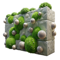 serene modern Whispering Walls with Mossy Texture Isolated genuine png
