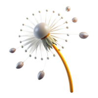 dramatic classic A single dandelion seedhead with seeds blowing in the wind, backlit by a bright light, whimsical style professional png