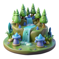 extraordinary artistic A group of playful forest sprites dancing around a mystical waterfall. Soft, diffused lighting. Impressionist style genuine png