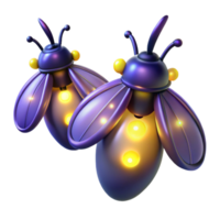 vibrant modern A group of fireflies glowing in the twilight, magical realism style high resolution png