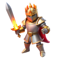 dramatic traditional A regal knight in shining armor, wielding a flaming sword. Dramatic, heroic lighting. Romantic style professional png