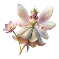 wonderful classic A delicate fairy with wings of gossamer and a crown of wildflowers, hovering over a dew-kissed flower. Soft, ethereal lighting. Pre-Raphaelite style original png