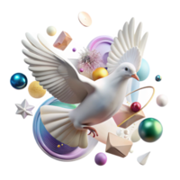 beautiful rustic White Dove in Flight Isolated on Transparent Background authentic png