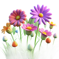serene artistic A field of wildflowers swaying in the breeze, vibrant colors, impressionistic style original png