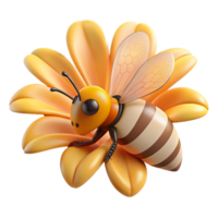 vibrant modern A close-up of a bee collecting pollen from a flower, macro photography, natural style authentic png