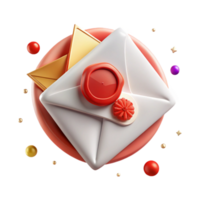 stunning rustic White Envelope with Red Wax Seal Transparent Background authentic png