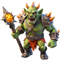 elegante rústico uma feroz orc Guerreiro com guerra pintura e uma cravado clube, rugindo dentro batalha. dinâmico, fogosa iluminação. Sombrio fantasia estilo Alto resolução png