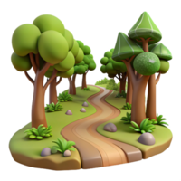 elegant minimalist A winding dirt path through a forest, dappled sunlight, mysterious style premium png