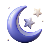 wonderful artistic A crescent moon in the night sky surrounded by stars, ethereal style exclusive png