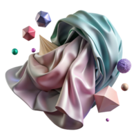magnificent modern Windblown Fabric Draped Over Object Element with Transparent Background professional png