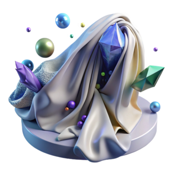 lugn modern vindblåst tyg draperad över objekt element med transparent bakgrund hög upplösning png