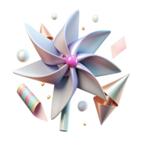vibrant rustic Windmill Blades Turning in Wind Element with Transparent Background high resolution png