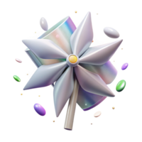 wonderful rustic Windmill Blades Turning in Wind Element with Transparent Background high quality png