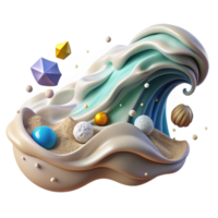 elegant traditional Windswept Beach with Crashing Waves Element with Transparent Background exclusive png