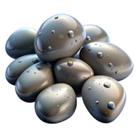 beautiful rustic A group of pebbles on a beach, wet and glistening, photorealistic style high resolution png