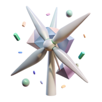 dramatic rustic Wind Turbine Blades Rotating Element with Transparent Background high quality png