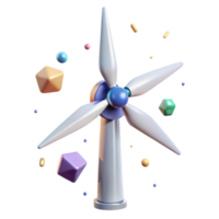 wonderful artistic Wind Turbine Generating Clean Energy Element with Transparent Background high quality png