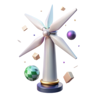 magnificent modern Wind Turbine Generating Clean Energy Element with Transparent Background authentic png