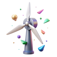 extraordinary creative Wind Turbine Generating Electricity Element with Transparent Background detailed png