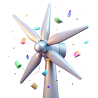 vibrant traditional Wind Turbine Blades Rotating Element with Transparent Background high quality png