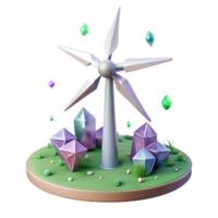 beautiful traditional Wind Turbine Farm in Open Field Element with Transparent Background high quality png