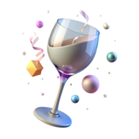 beautiful creative Wine Glass Side View Empty Transparent Background authentic png