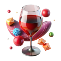 dramatic rustic Wine Glass with Red Wine Angled View Isolated original png