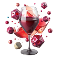 wonderful creative Wine Glass with Red Wine Angled View Isolated high resolution png