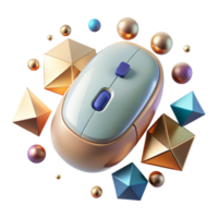 elegant creative Wireless Mouse Top View Isolated on Transparent Background high quality png