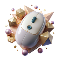 extraordinary abstract Wireless Mouse Top View Isolated on Transparent Background high resolution png